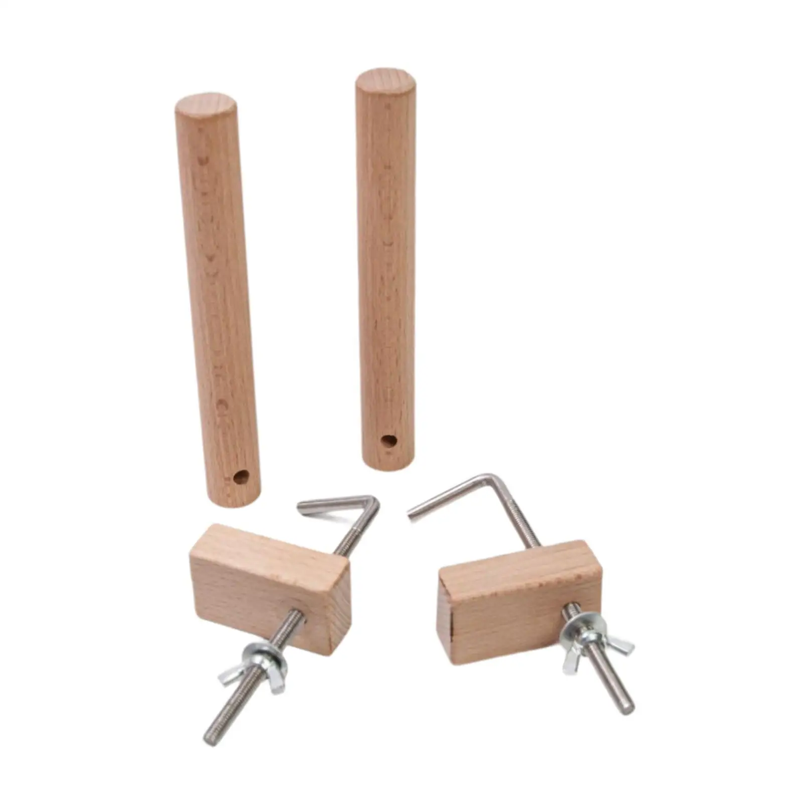 Premium Wood Warping Pegs and Clamp Kit Weaving Loom Pegs Adjustable Desk Clamp Set for Card Weaving and DIY Handcraft