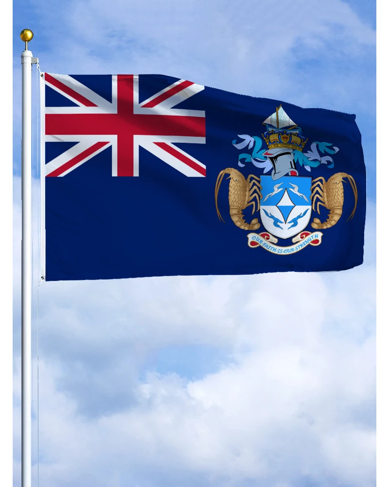 2×3 ft 3x5 ft 4×6 ft Tristan da Cunha Emblem Flag Polyester Printed Banner Tapestry For Decor