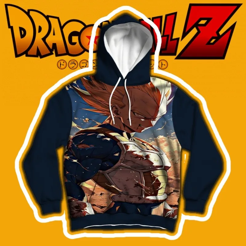 

Dragon Ball Hoodie, Battle - Worn Vegeta Print, Unique Post - Fight Aesthetic & Dynamic Sky Design, Must - Have for Anime Fans