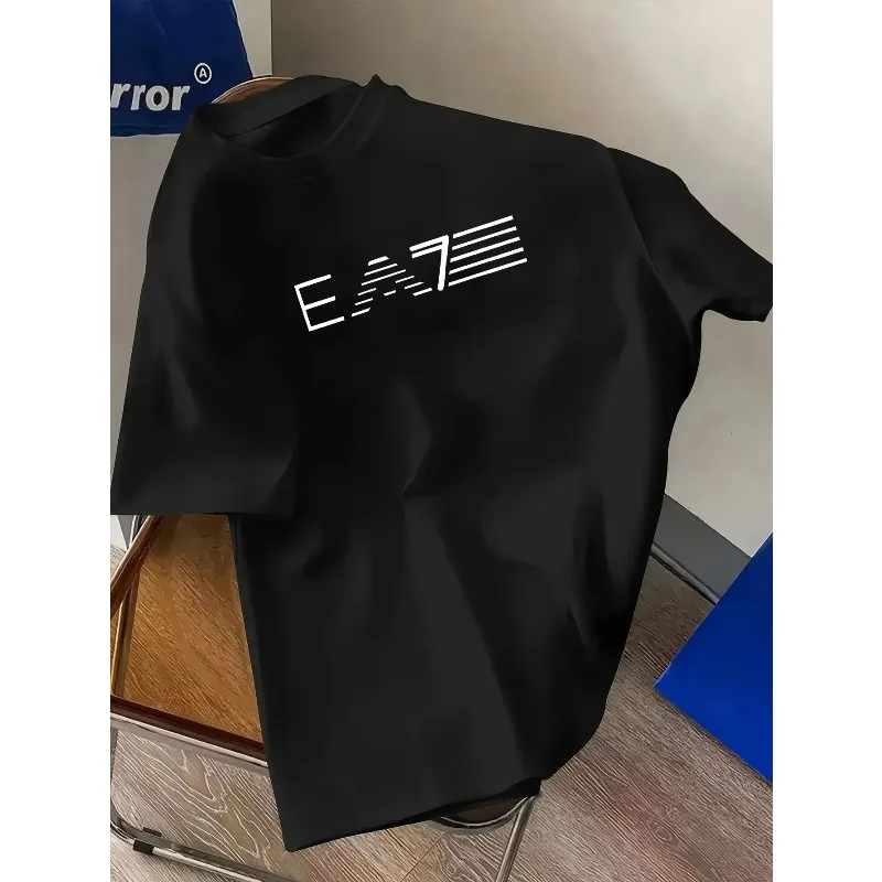 Summer new product printed men's round-neck pure cotton trendy short-sleeved T-shirt which is comfortable fashionable versatile