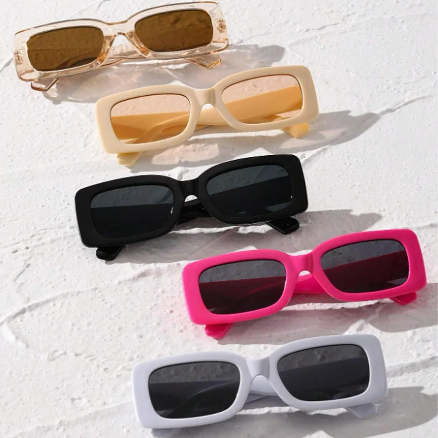 5PCS Vintage Square fashion Women Sunglasses Classic Daily Holiday Beach Travel Decorative Glasses for Men