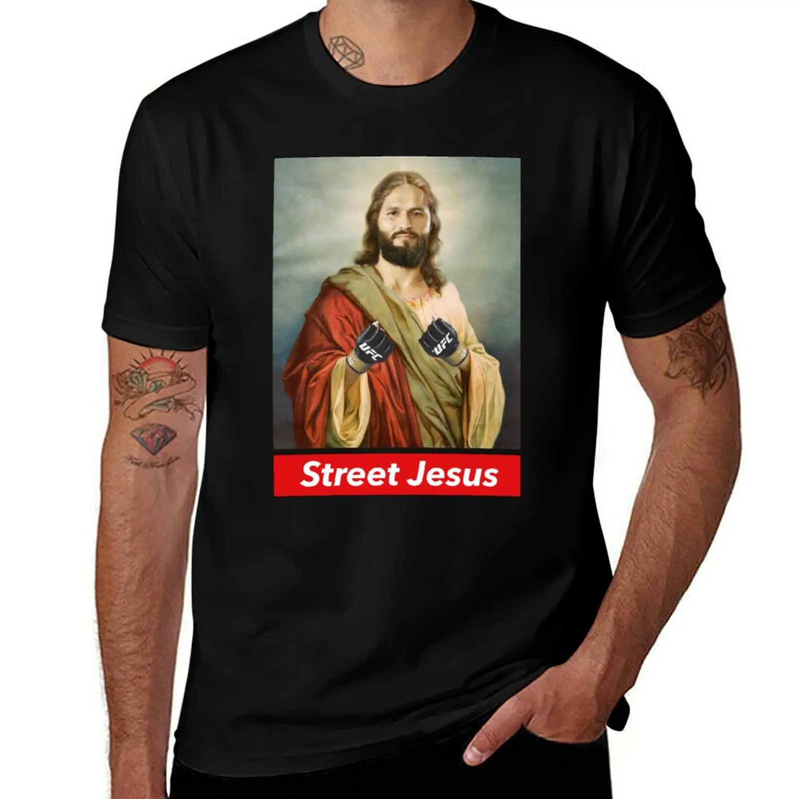 Jorge Masvidal Street Jesus slogan T-Shirt Street Style Casual Tee Shirt T-Shirt