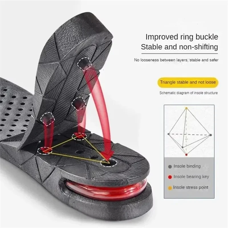Height Increase Insole Invisible Heightening Template Air Cushion Shoe Inserts Variable Height Insoles Adjustable Cut Insoles