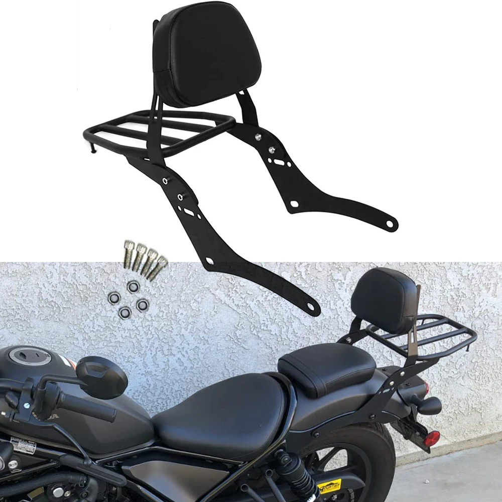 

Motorcycle Passenger Backrest Sissy Bars with Rear Luggage Rack For Honda Rebel CMX300 CMX500 CMX 300 500 2017-2023 2022 2021