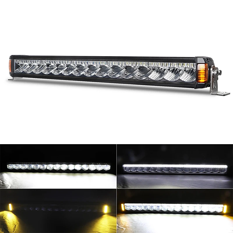 Hot Sale 52 Inch Ip68K Car Tractor Trucks Driving Light Screwless White DRL Car Led Roof Light Bar with Amber Turn Signal