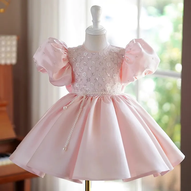 Children's Princess High-end Formal Host Piano Performance Dress Girls' First Birthday Baby