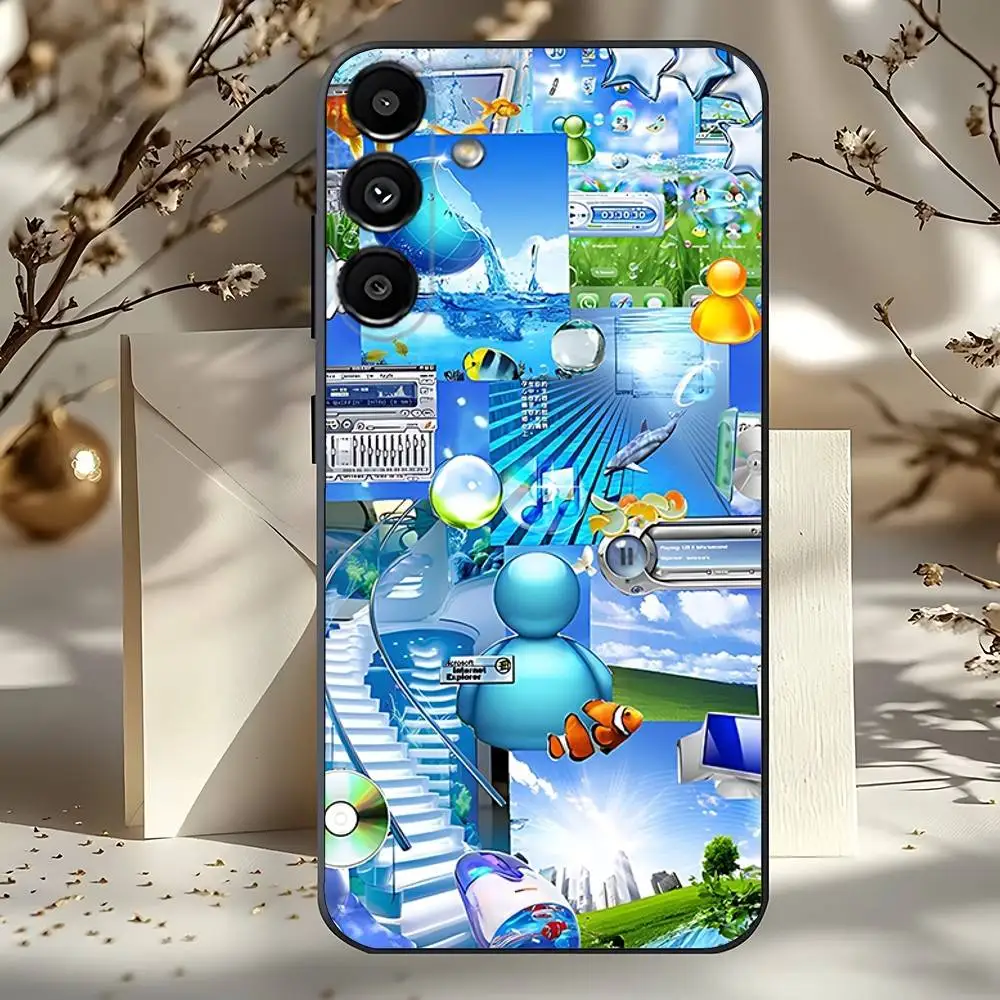 Frutiger Aero blue style Phone Case Silicone Soft For Samsung  Galaxy A73,31,32,72,41,53,52,71,22,5G,Note,J7,8,9