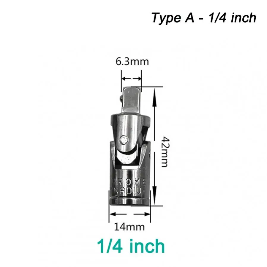 360 Degree Socket Wrench Steel Joint Swivel Knuckle Joint Air Impact Wobble Socket Adapter Hand Tool 1/2 3/8 1/4