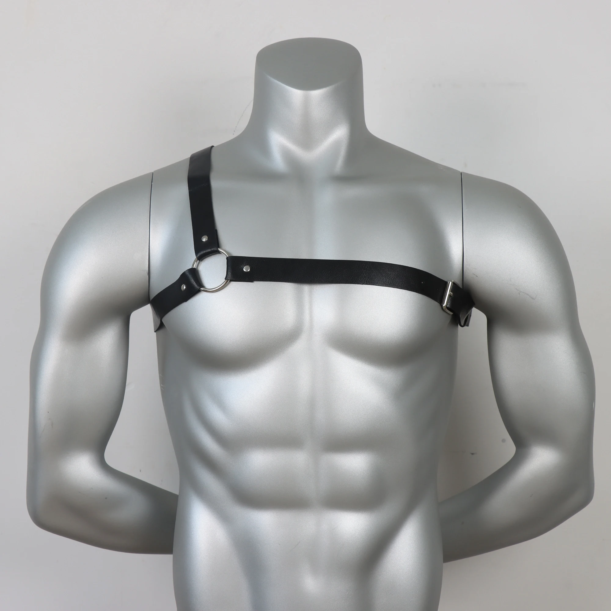 Fashion Male Chest Harness Sexy Man Lingerie Adjustable Leather Body Bondage Belt Strap Punk Club Costume Clothing Accessories