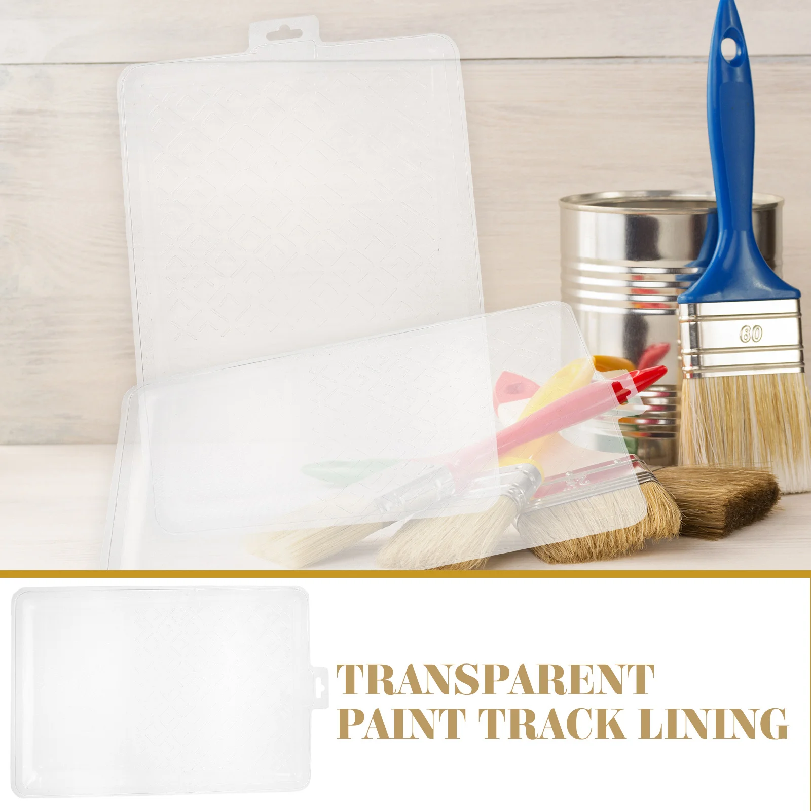 

5Pcs Disposable Paint Tray Liners Transparent Plastic Durable Safe Convenient Use Painting Equipment Paint Tray Liners