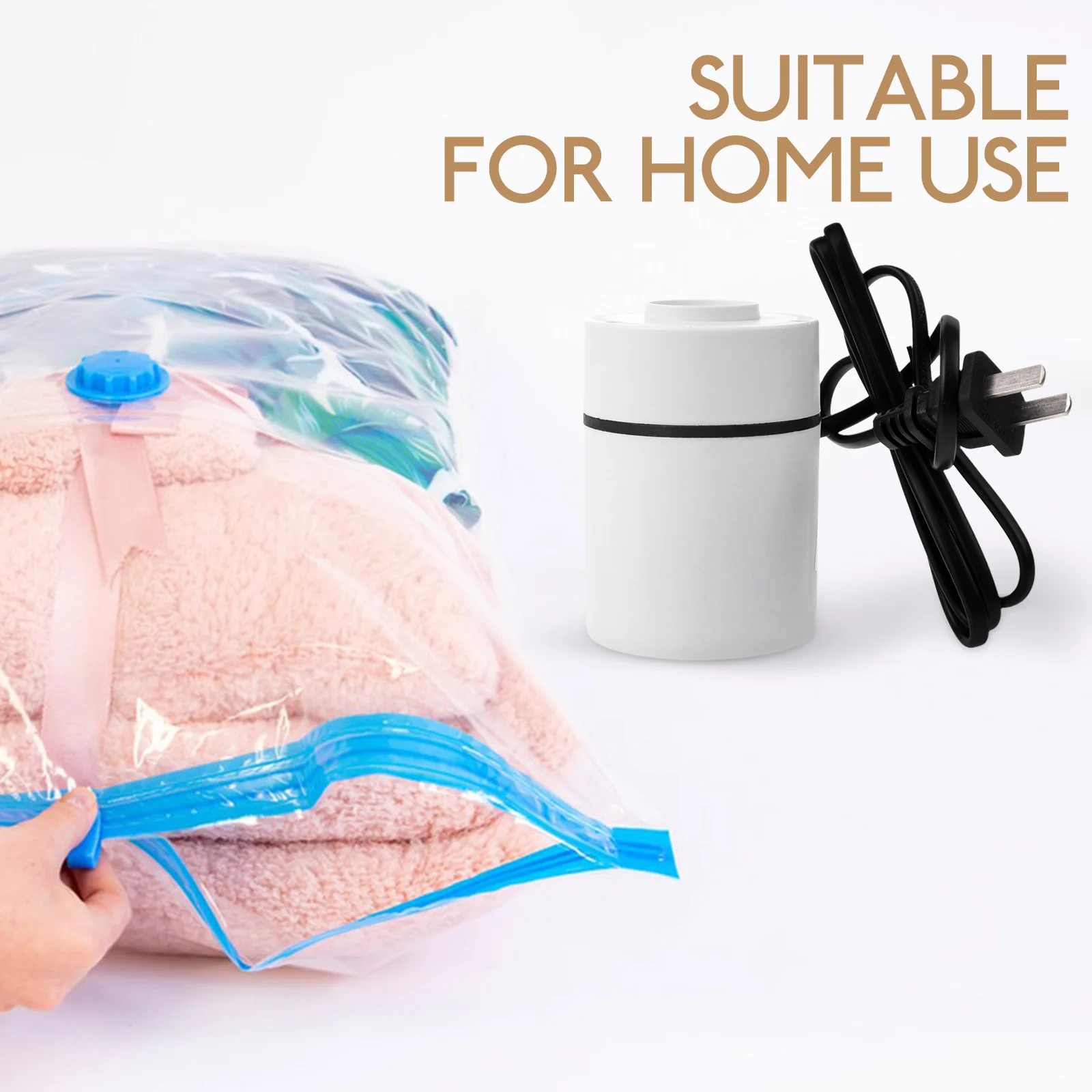 

1pcs Compression Bags Electric Pump Portable Vacuum Sealer For Clothes Blankets Storage Bag Air Removal Tool Small Vacuum Pump