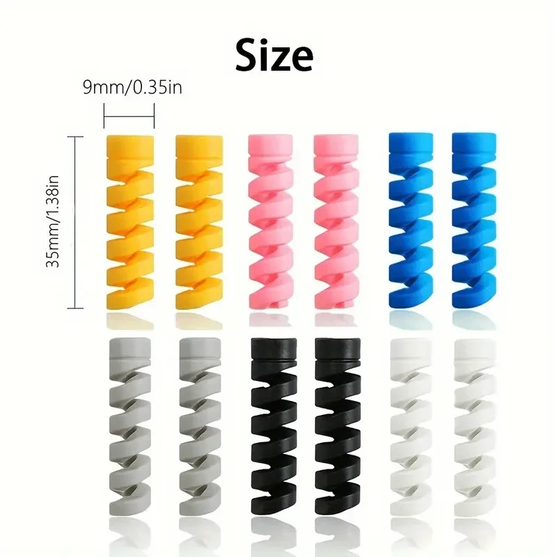 مجموعة حافظة واقية لكابل بيانات الشاحن الحلزوني مكونة من 12 قطعة #6