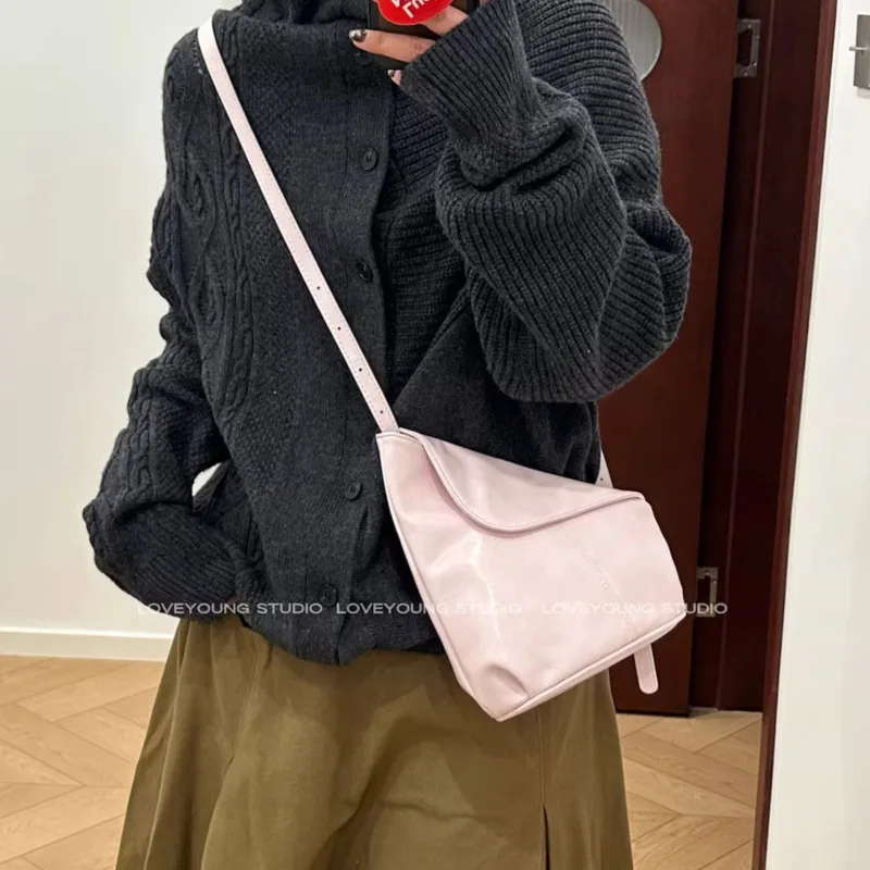 Leather Shoulder Bag Crossbody Bag, Women Small Hobo Purse Oil, Wax Underarm Handbag Spring Fashion, Commuter Tote Satchel
