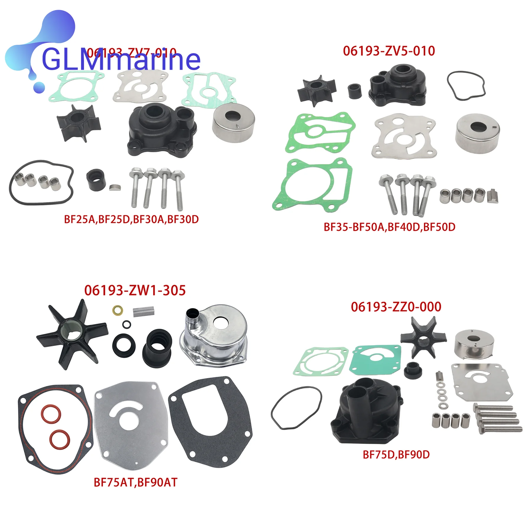 

Ремкомплект водяного насоса подходит для подвесного 4-тактного двигателя Honda Marine BF 25-90 л.с. 06193-ZV7-020 06193-ZV5-020 06193-ZW1-305