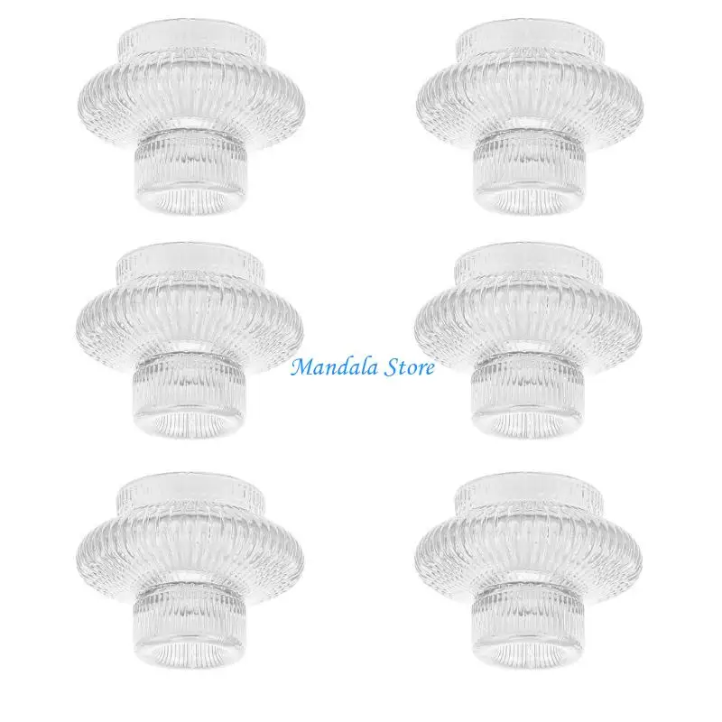 

U2JC Set of 6 Striped Glass Holders for Candle Flowers, Enhancing Homes Aesthetic Add Touch of Luxury Homes