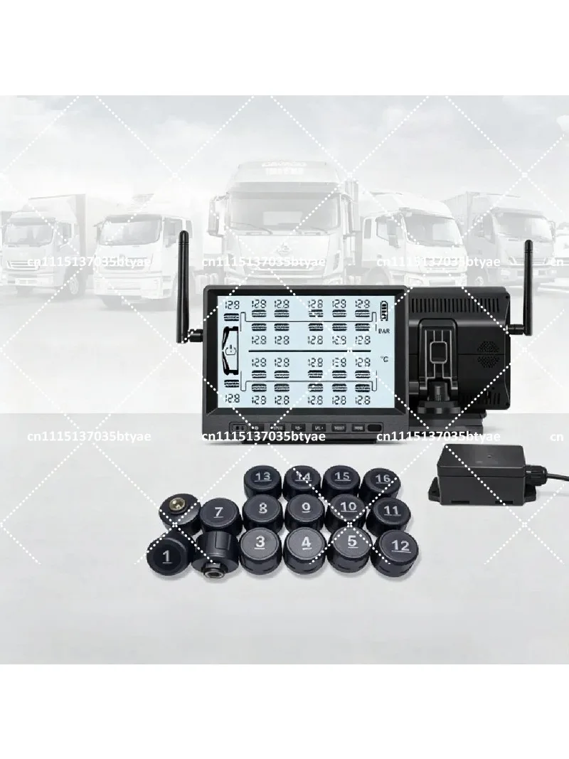 Solar External TPMS Tire Pressure Monitoring System for 6-14 Wheel Truck Trailer RV