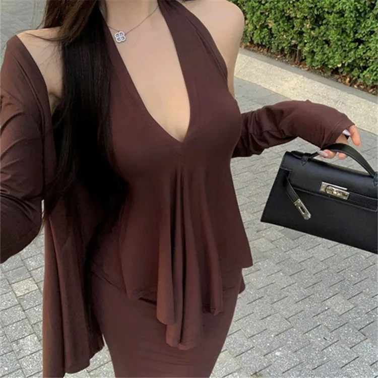 [Ambiance Beauty Goddess]Purely Sexy Long-Sleeve Cardigan Top  Women Summer Versatile Irregular Shawl Coat 6F