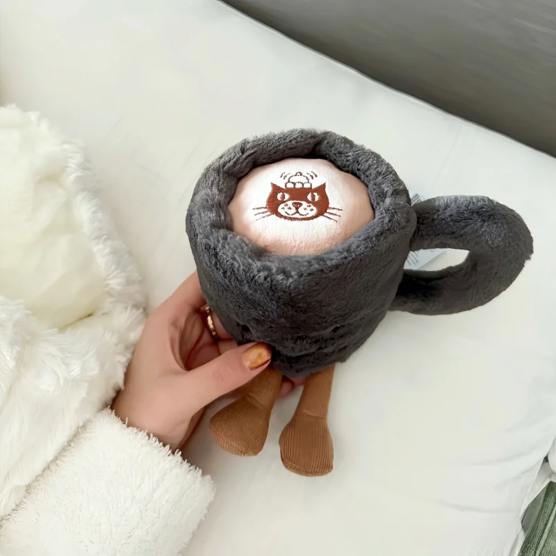 New Arrival Coffee Cup Jelly Cat Fun Cute Toy Soothing Sleep Doll Surprise Gift Cute Toy Backpack Ornament Pendant Birthday Gift