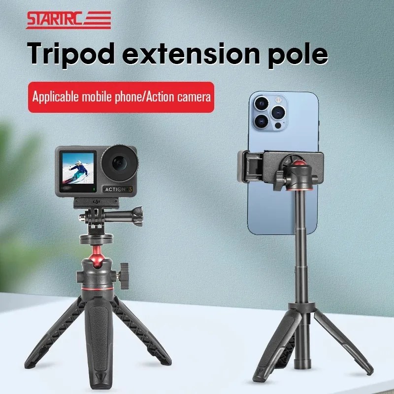 STARTRC Handheld Tripod Mini Selfie Stick For DJI Osmo Action 4 3/Pocket3 2/Insta360X3 X4/Gopro Action Camera Holder Accessories