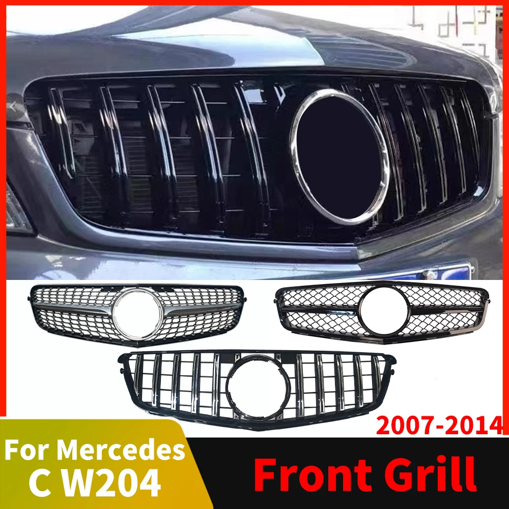 

Perfect Match Front Bumper Grille Hood Grill For Mercedes Benz C W204 C43 2007-2014 C180 C200 C250 C300 AMG GT Diamond Tuning