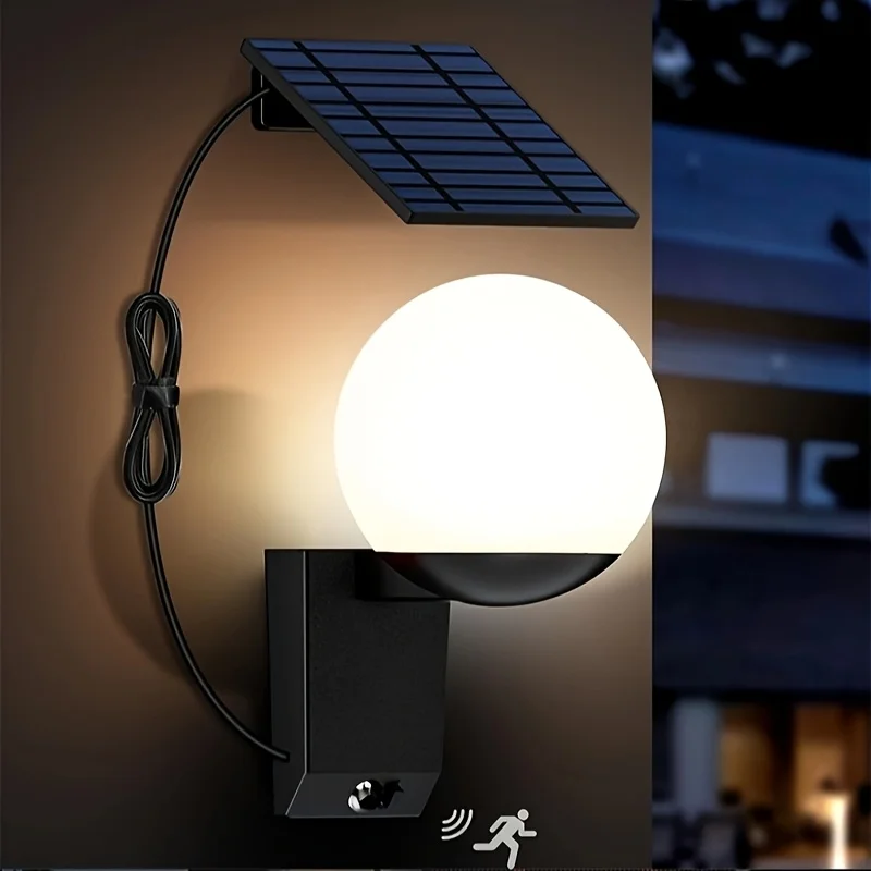 

Solar Light Outdoor Waterproof Glass Solar Globe Wall Light Motion Sensor Dusk to Dawn Sun Lamp for Porch Patio Fence Front Door