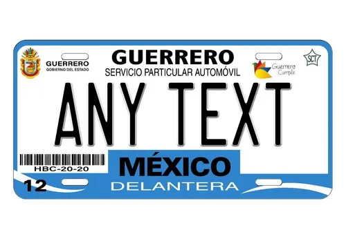 Guerrero 2012 Mexico Custom License Plate Novelty Auto ATV Motorcycle MOPED bike Aluminum