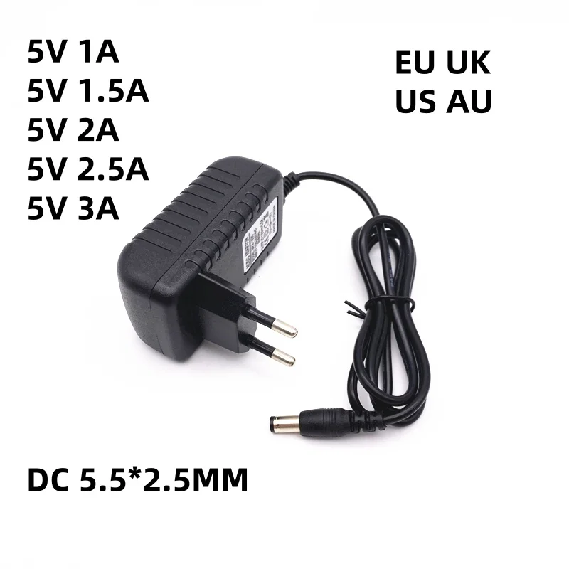 AC 110V-240V to DC 5V 1A 1.5A 2A 2.5A 3A Converter power Adapter Charger for  LED light strips CCTV Cameras Router Speaker