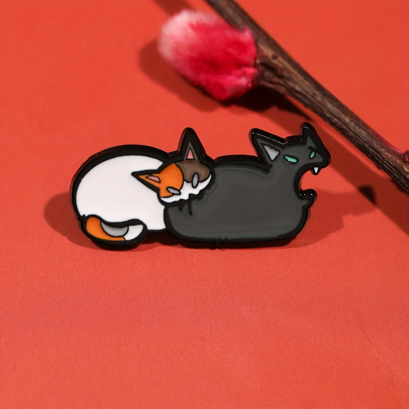 1pc Cat Enamel Brooch - Cute cat design, perfect for lapels, bags or jewelry