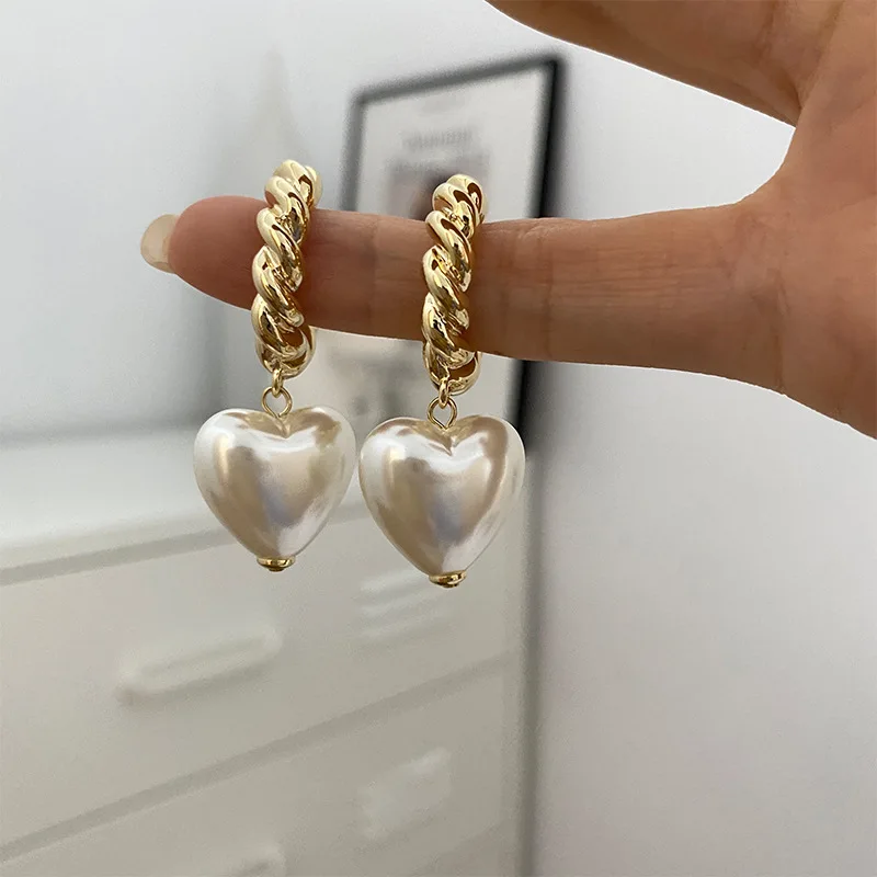 LIVVY Prevent Allergy Sweet LOVE Heart Pendant Earrings for Women Summer Trendy  Fashion Elegant Party Jewelry