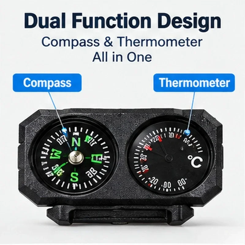 Nylon Compass Thermometer With Universal 20MM Rail, Fine Ornament Fitting For Hobby Model Scene Layout Decoration