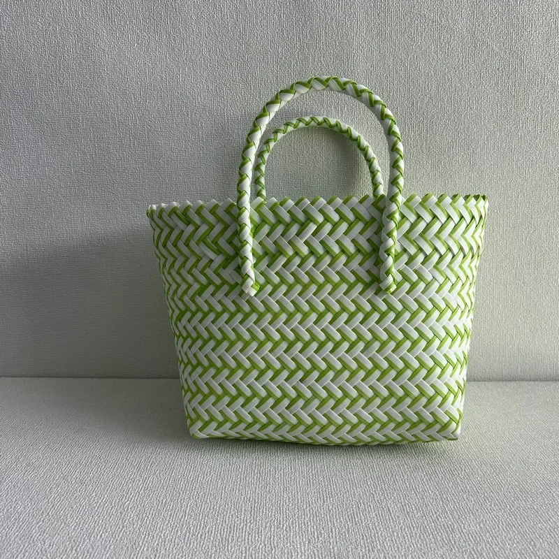 

Handmade Woven Beach Weaving Basket Large Capacity Handheld Souvenir Gift Bag Small Square Shoulder Bags For Women Lady Girl