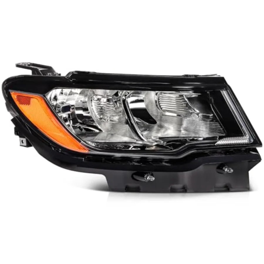 

Headlight Assembly Fit For Jeep Compass 20172020 Black Housing Amber Reflector Clear Lens Passenger Side 55112706AF CH2503295 w