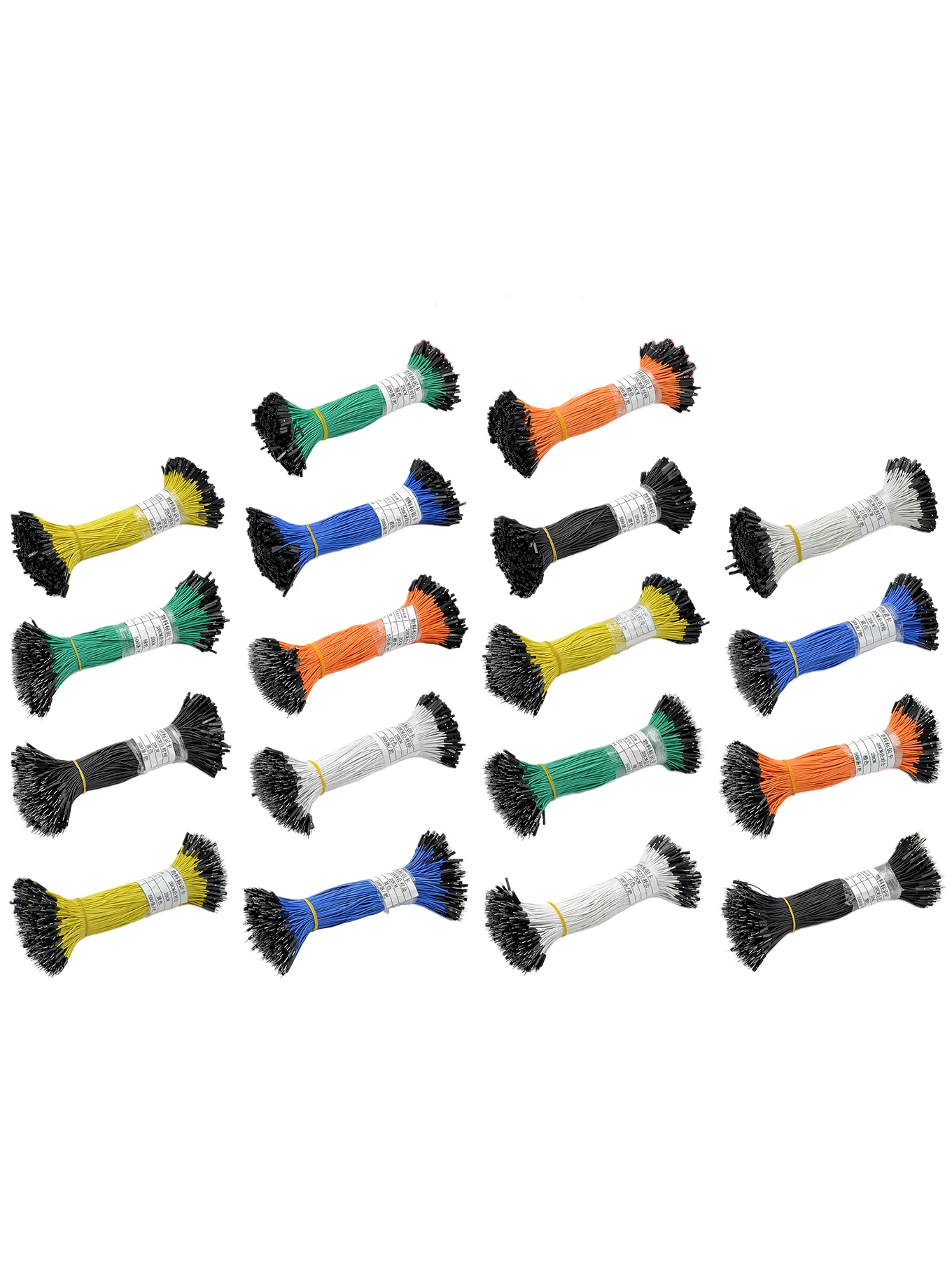 500 pieces of 20cm 1P-1P Dupont wires, available in green/orange/yellow/blue/black/white