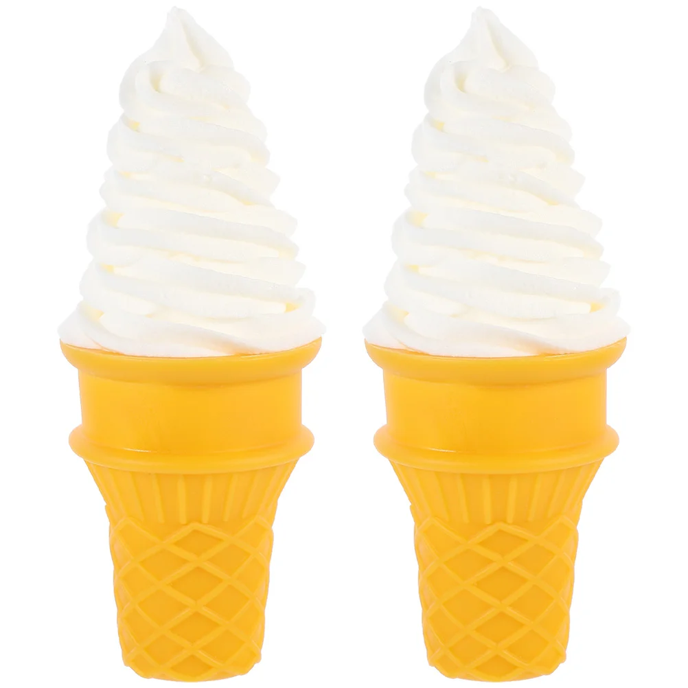 

2 Pcs Decorate Simulation Ice Cream Child Toys Interesting Children Pvc Model Small