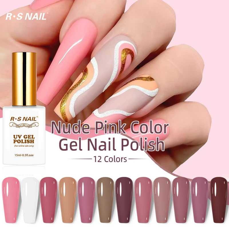 15ml nago różowy seria kolorowa R.S do żelowy lakier do paznokci paznokci żelowy lakier do paznokci do lakier żelowy UV artystyczny Manicure do paznokci Gellak