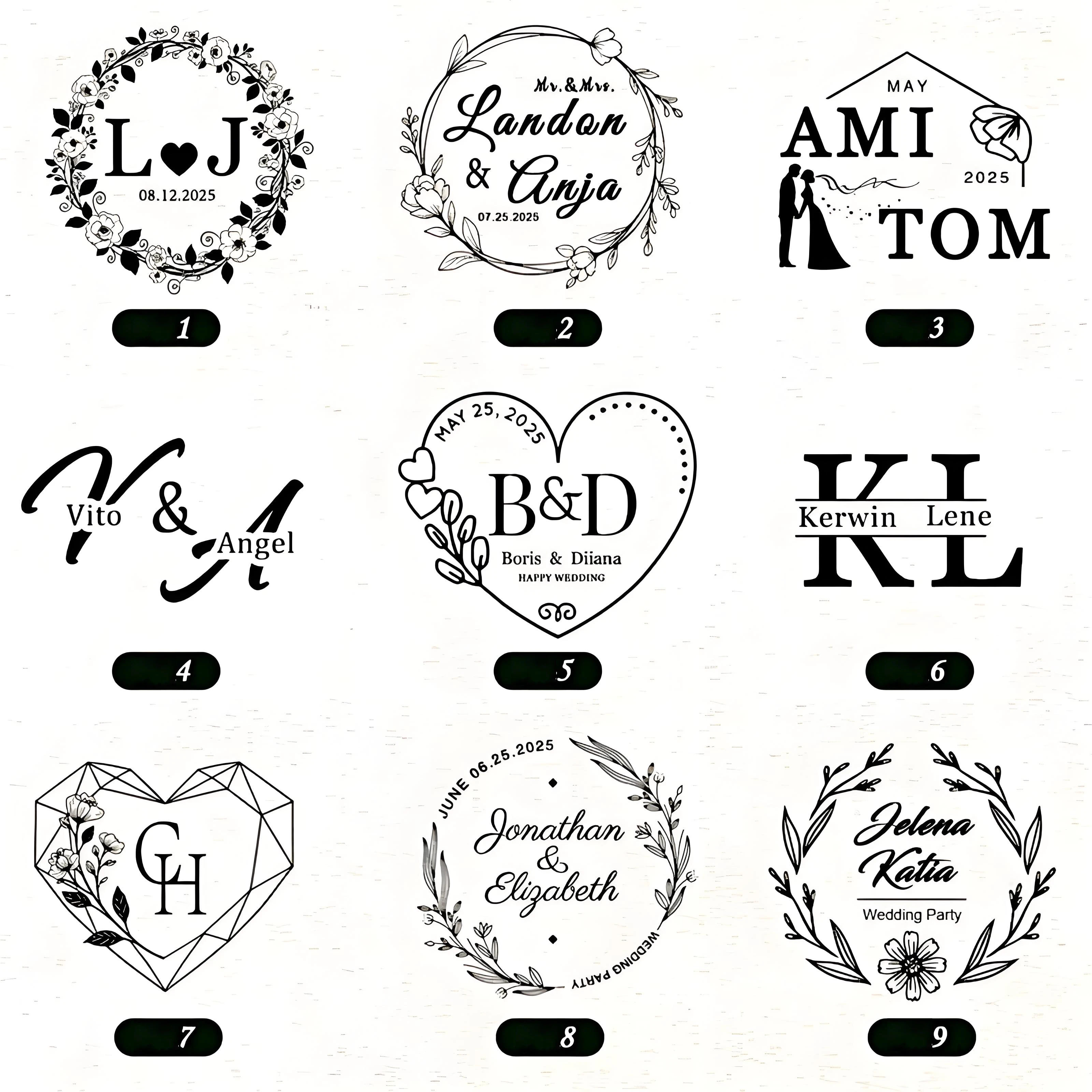 Customize Embossing Stamp Wedding Monogram Embosser Stamp,Personalized 2 initials Embosser Stamp,Wedding gift,hand held embosser