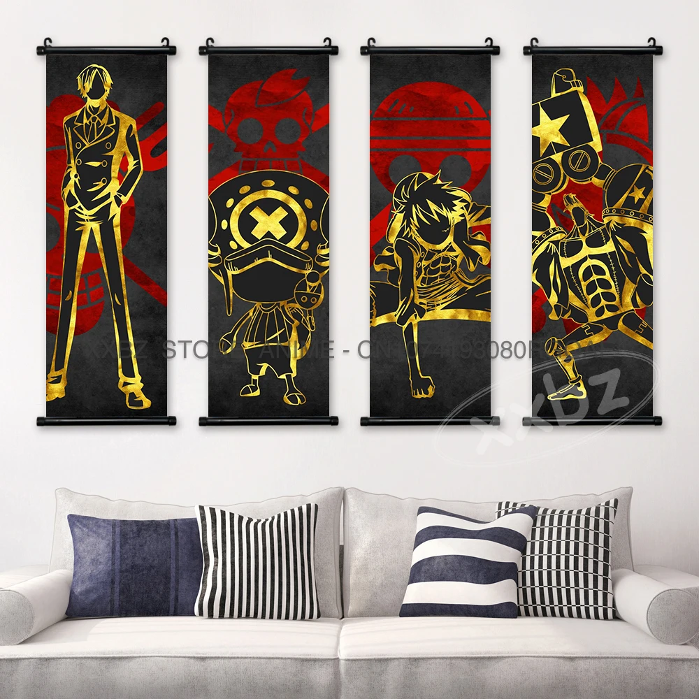 ONE PIECE Scrolls Picture Anime Posters Canvas Hanging Painting Nami Home Decoration Graffiti Zoro Wall Art Latest Bedroom Gift