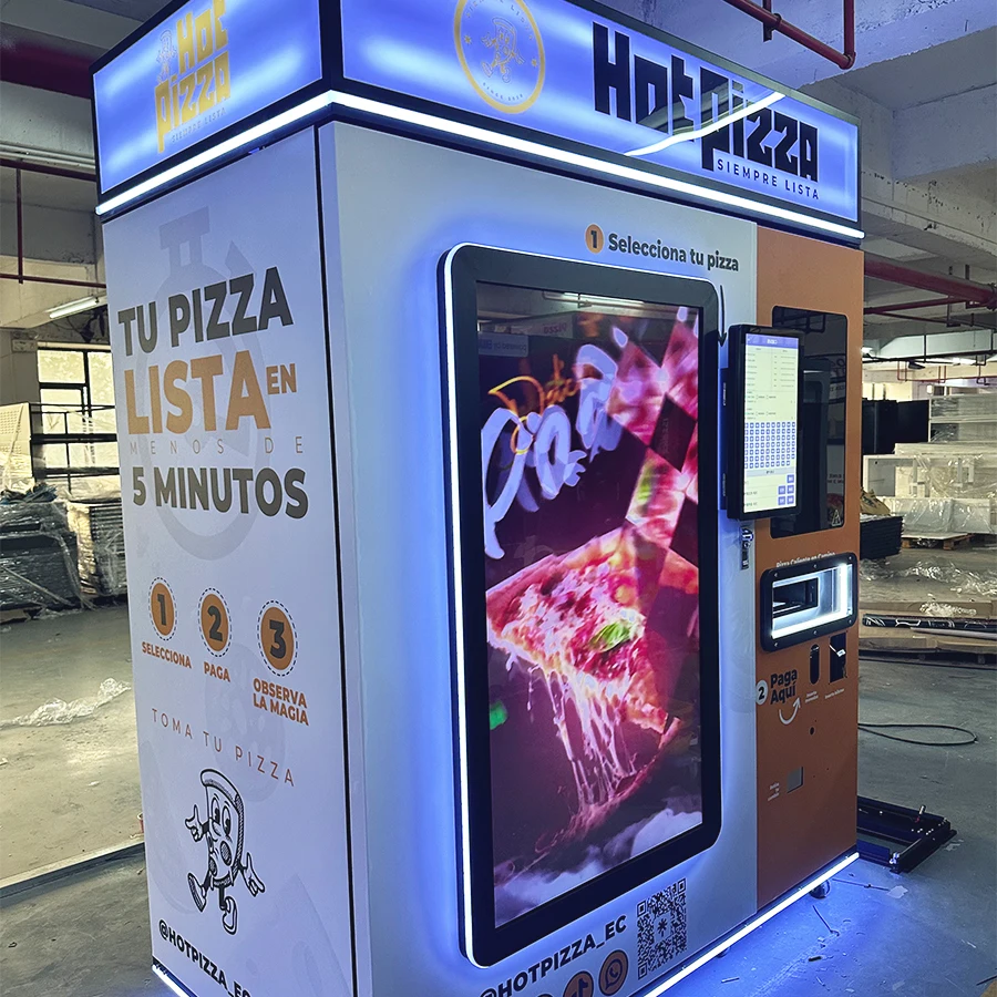 Customized Commercial Smart Pizza Vending Machine With Unmanned AI Camera Payment System Cloud-Based Management Wi-Fi/5G Remote