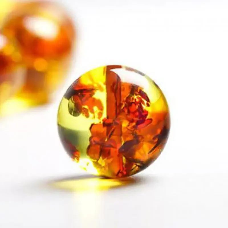 100% Natural Flower Amber Beads For Jewelry Making Diy Bracelet Necklace Baltic Ambers Round Bead Accessorie Jewellery Wholesale