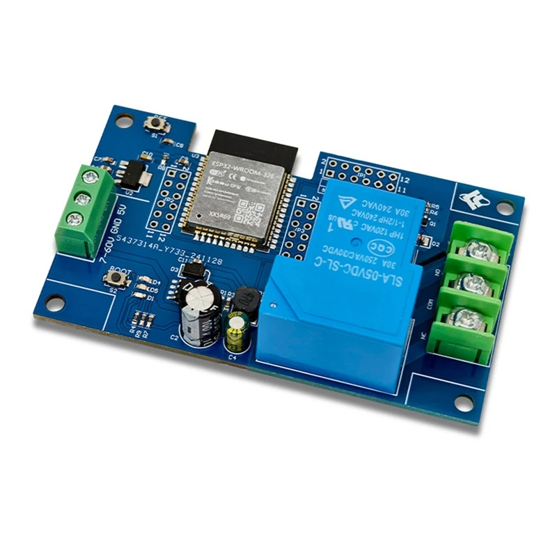 Modulo relè WIFI a 1 canale 30A ESP32-WROOM-32E Modulo scheda di sviluppo per controllo wireless Smart Home DC7-28/5V-B12B