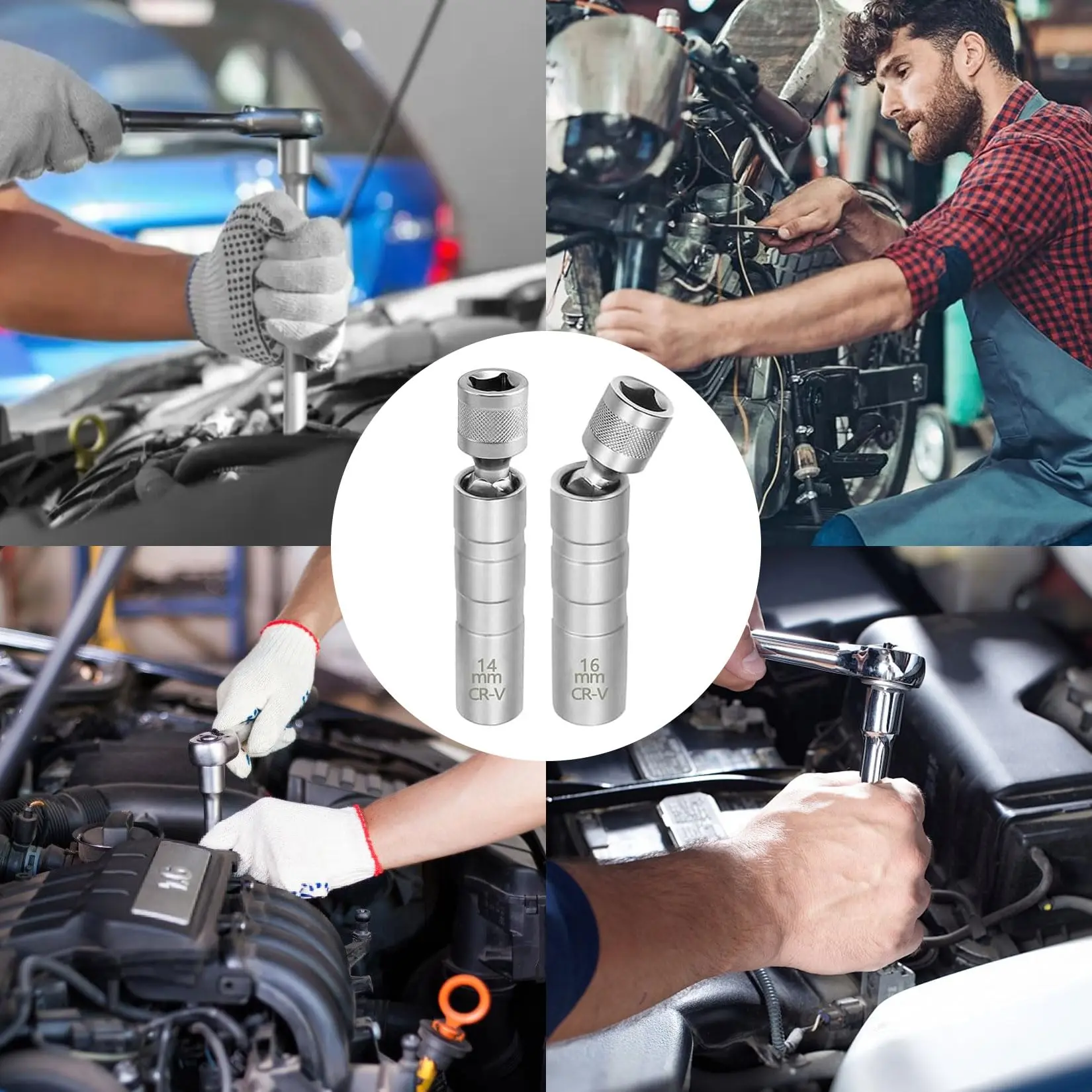 Набор ключей для свечей зажигания 14 мм/16 мм — гибкая магнитная головка для легкого снятия