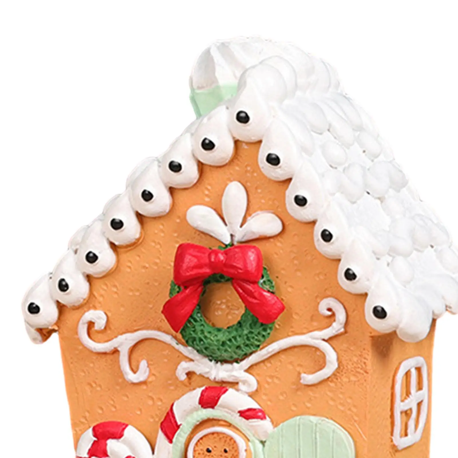 Christmas Gingerbread House Figurine Christmas Miniature Gingerbread House for Cafe Fireplace Festivals Christmas Party Holiday