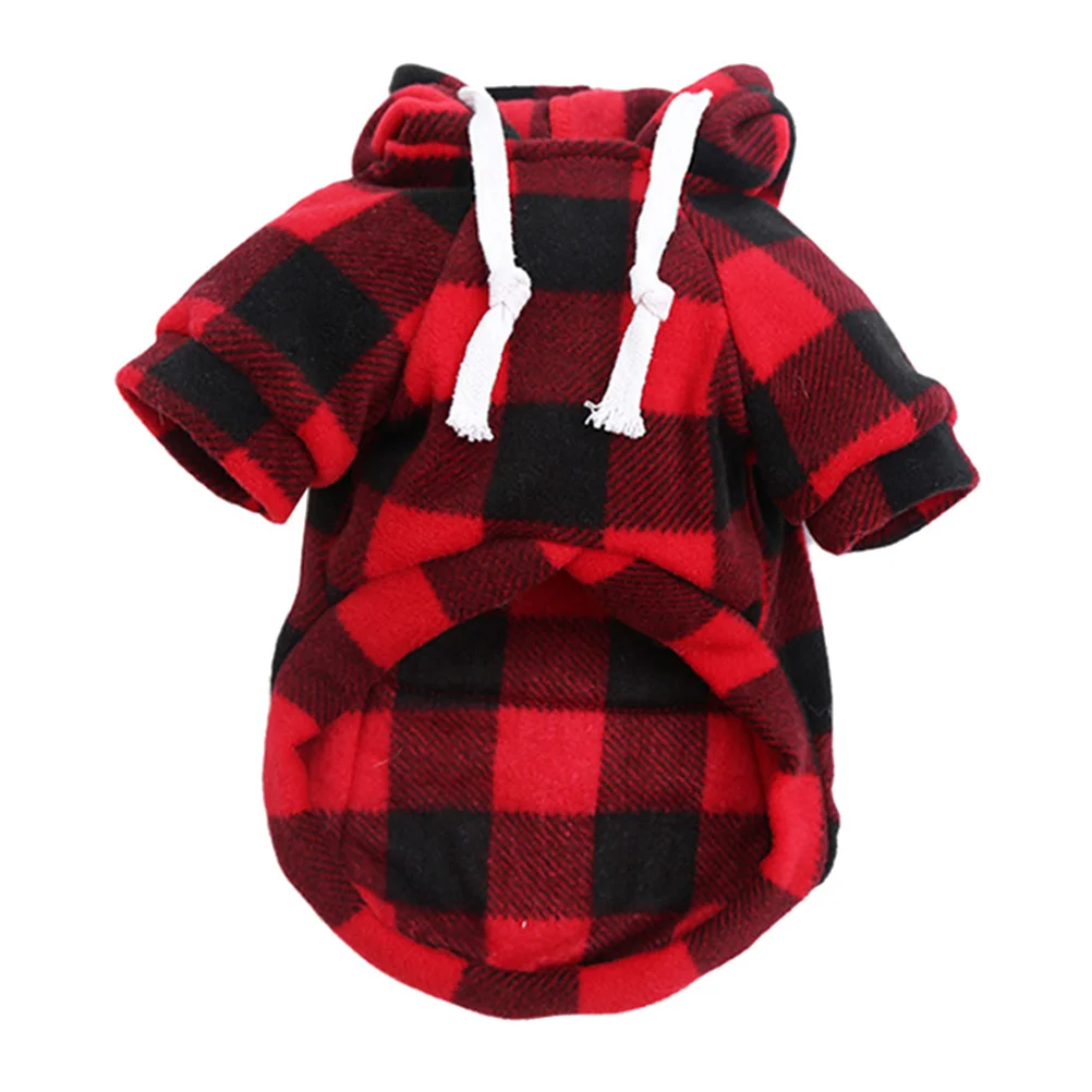 

1Pcs Christmas Pet Coat Dog Apparel Autumn Winter Puppy Grid Pattern Warm Holiday Festival Clothes Reusable Washable Pet