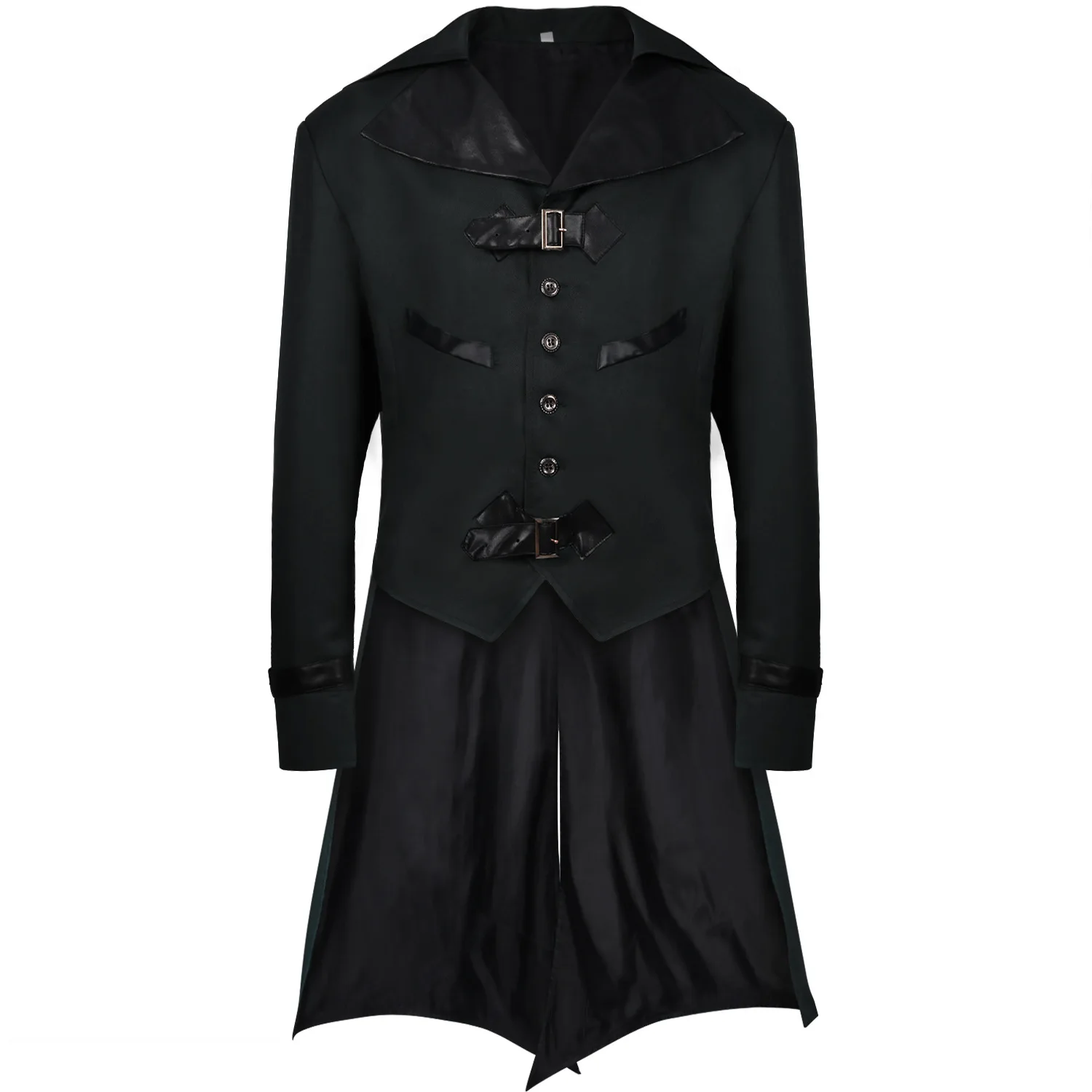 New European and American medieval Halloween retro patchwork jacket for men, Gothic dark stage play carnival costume view 6