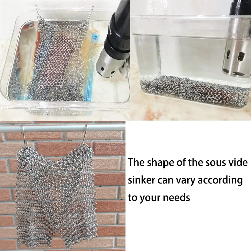 Вес Sous Vide Грузила из нержавеющей стали с 2 зажимами Полный погружной аксессуар Sous Vide для идеально приготовленных пищевых продуктов