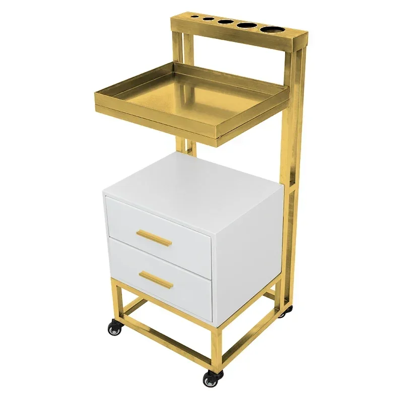 

2025/ Spa rolling trolley 2 storage trays With Dryer Holders ZY-784