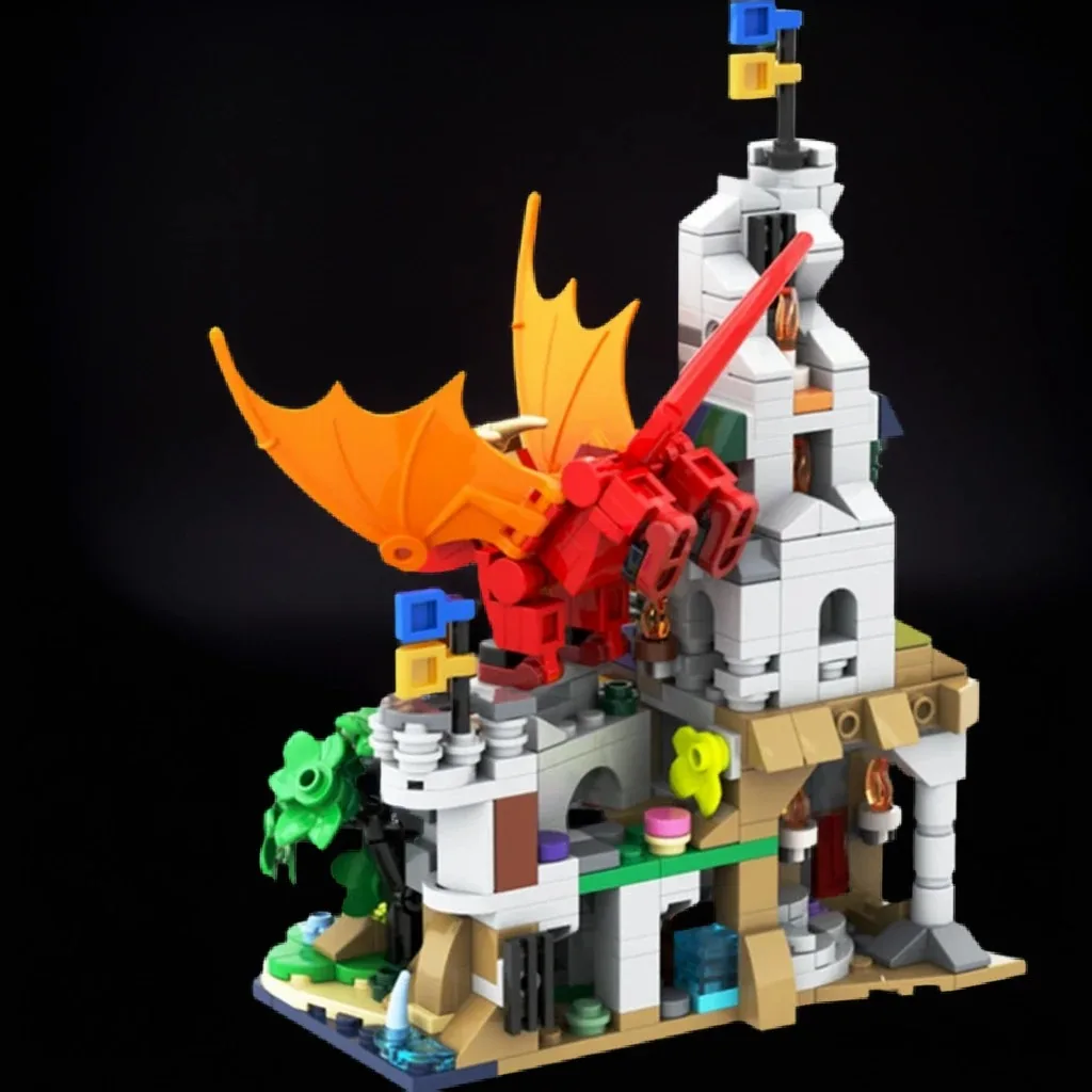 

634PCS MOC Medieval Castle Mini Dungeons Dragons Red Dragon S Tale Model Building Block DIY Creative Assembly Brick Gift Home