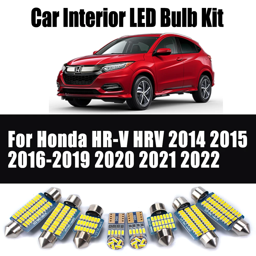 

12Pcs For Honda HR-V HRV 2014 - 2018 2019 2020 2021 2022 Car Reading Bulbs Canbus LED Interior Map Dome Light Kit Accessories