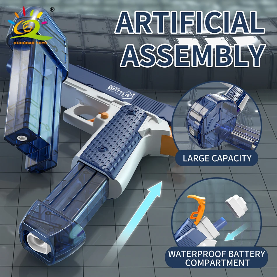 HUIQIBAO 2025 التلقائي M1911 مدفع المياه الكهربائية يحارب الصيف الصحراء النسر لعبة مسدس في الهواء الطلق شاطئ حمام سباحة لعب الكبار #4