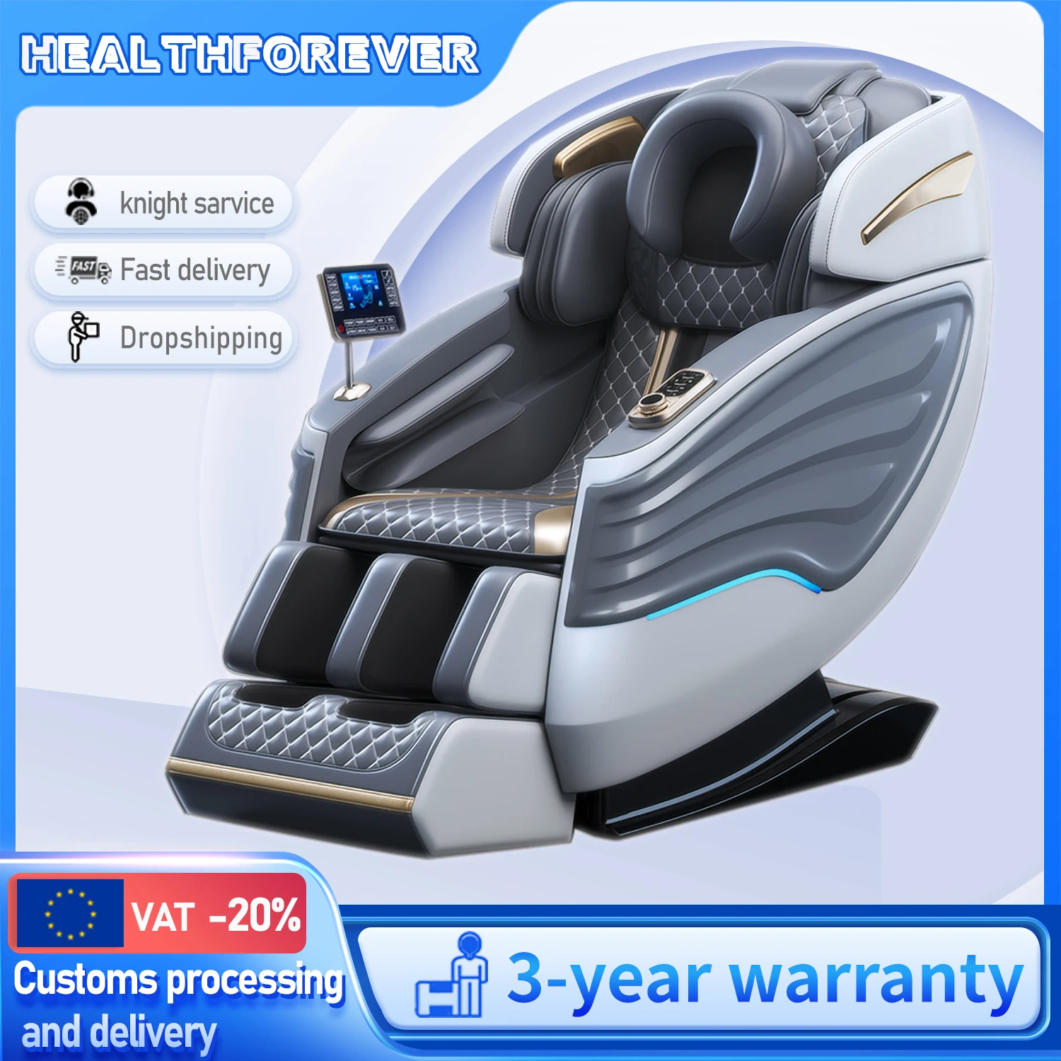 4d  Zero Gravity Massage Chair With One Key Start Relaxing Chair Intelligent Full Body Electric Massage Chair Home Office Furnit